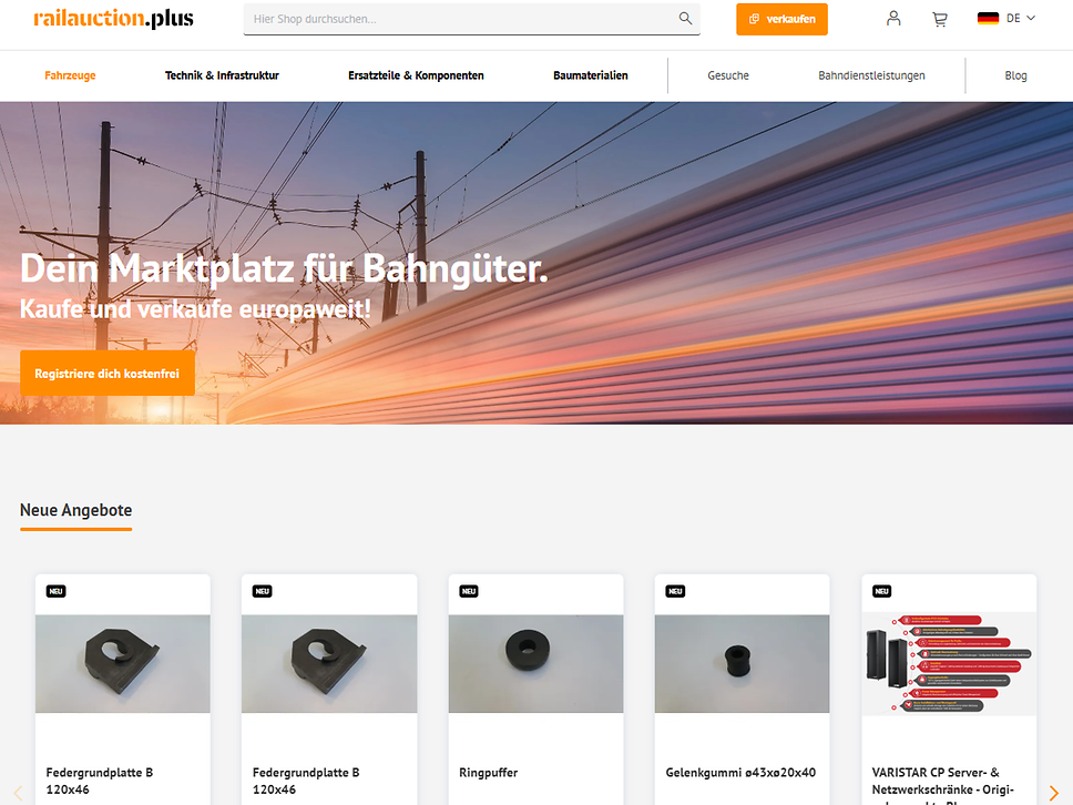 Screenshot railauction.plus Website