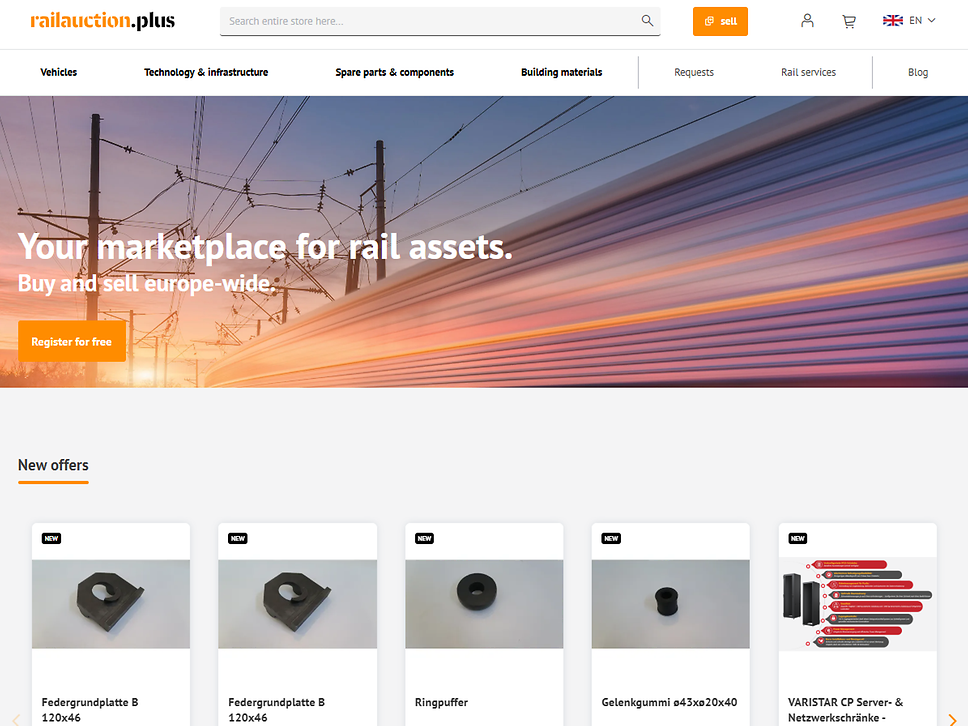Screenshot railauction.plus Website